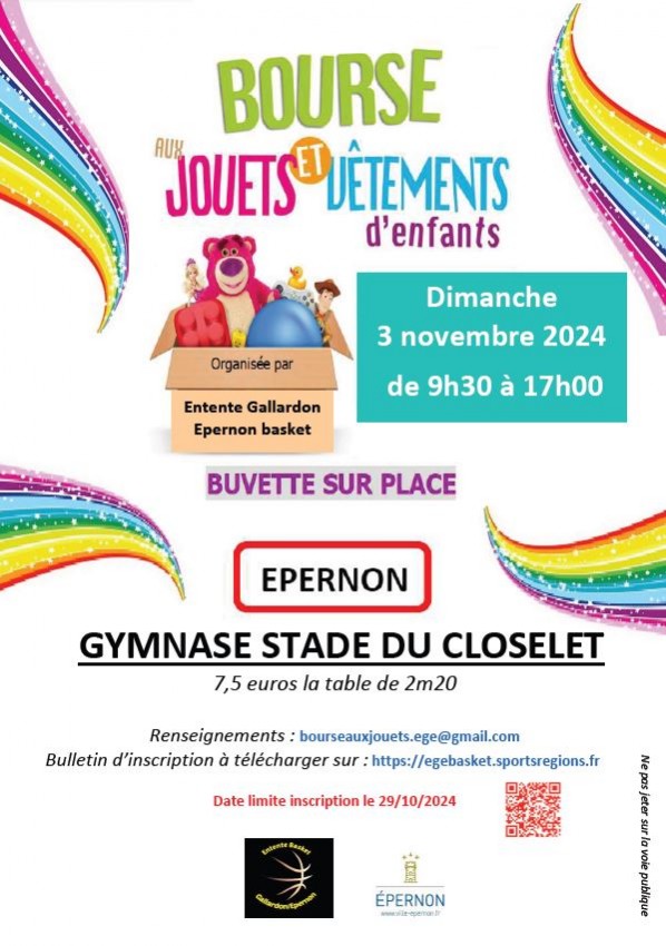 BOURSE AUX JOUETS AU STADE DU CLOSELET DANS LE GYMNASE N°2