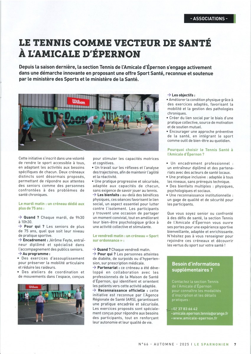 TENNIS : Sport Santé