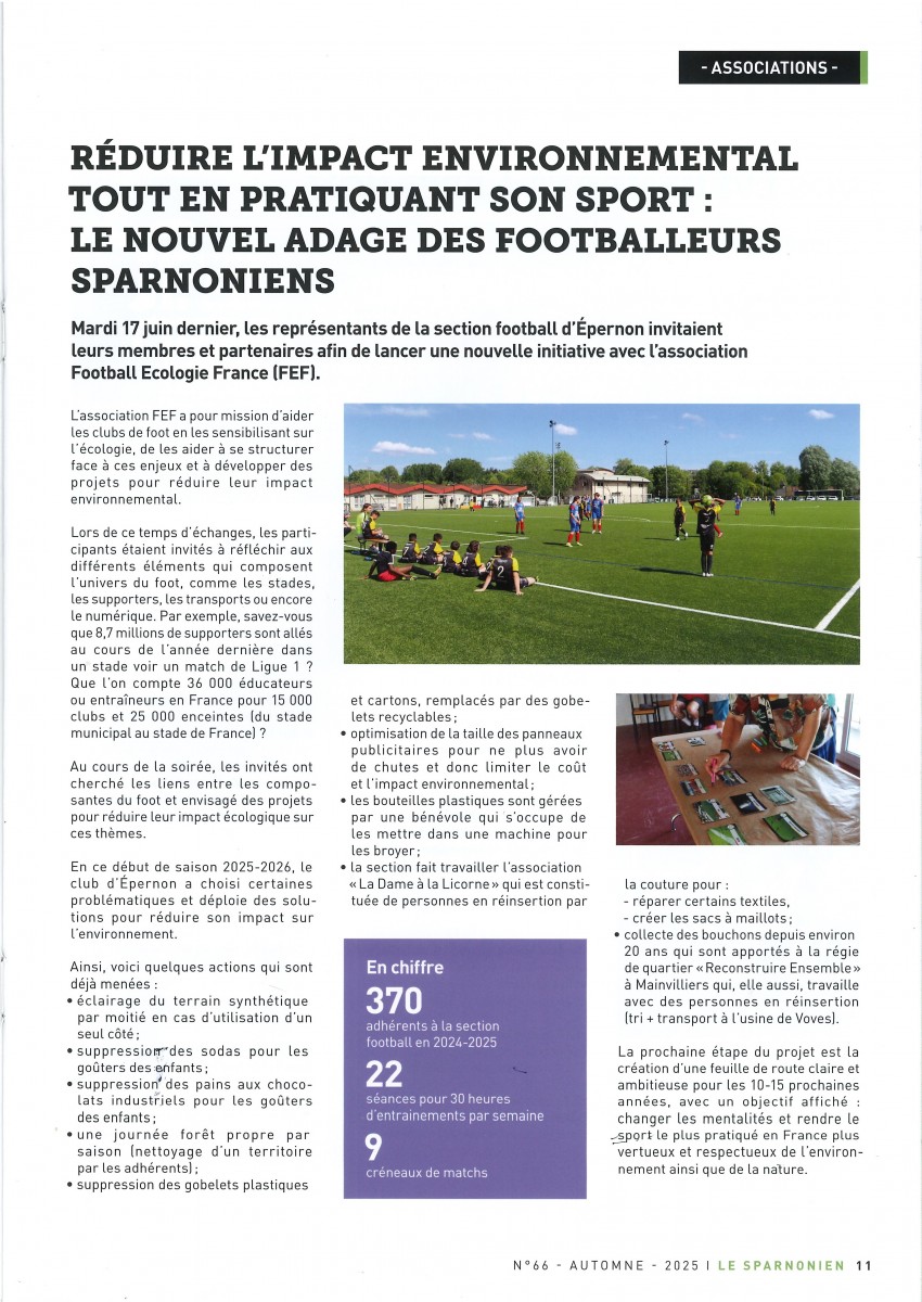 FOOTBALL : Ecologie